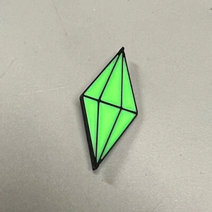 Sims Plumbob Diamond Pin Badge Meme Gift Gamer 3D Printed Inspired - Picture 1 of 2
