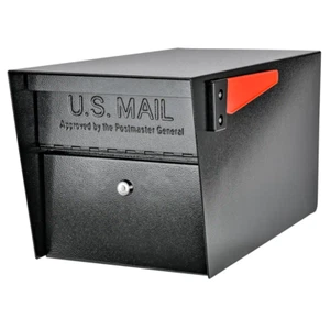 Mail Boss Black Mailbox Parcel Manager Locking Post-Mount High Security Lock - Picture 1 of 12