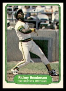 1982 Fleer #643 Rickey Henderson Oakland Athletics Baseball card