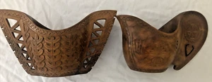 Vintage handgeschnitzte holzige jugoslawische Hochzeit Hirten Tassen 2er Set. - Bild 1 von 24