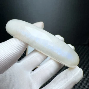 59.6mm Natural Strong Blue Light Moonstone Gemstone Crystal Bangle Bracelet AAA - Picture 1 of 6