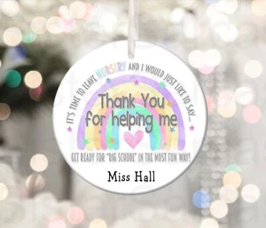 Nursery Playgroup Teacher Thank You Personalised Plaque Keepsake Gift Bauble - Picture 1 of 2