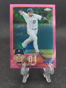 2023 Topps Chrome Pink Refractor Javier Baez #83 Detroit Tigers - Bild 1 von 2