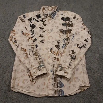 Jhane Barnes Rhedux Shirt Mens Medium Party Disco Abstract Art Limited Edition - Image 1 of 4