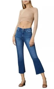 DL1961 Jeans 26 Bridget Boot High Rise Instasculpt Crop Mid Raw - Picture 1 of 6