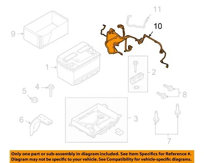 Кабель для электрического аккумулятора FORD OEM 2010 Fusion, Milan AE5Z14300C - Изображение 1 из 2
