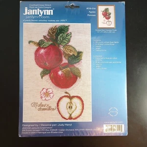 Apples Janlynn Counted Cross Stitch 2002 Judy Hand 10”x15” #018-0114 NOS Sealed - Bild 1 von 6