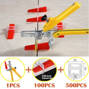 500PCS 1/8" 3mm Clips Tile Leveling System Set Floor Wall Spacer Tiling Tool Kit - Picture 1 of 11