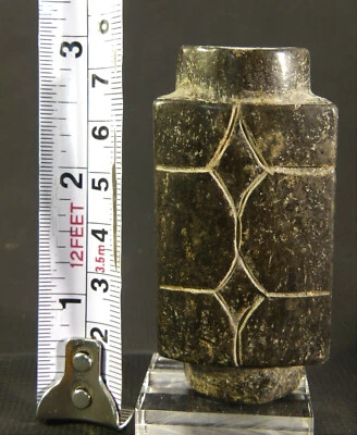 新石器时代中国玉天堂/不朽 3 层和 3 侧寺庙护身符 "Cong" — 第 1/4 张图片