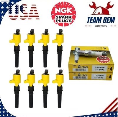 Para Lincoln Town Car 1998-2011 8 bobinas de encendido DG508Y y 8 enchufes NGK SP493 Foto 1 de 4