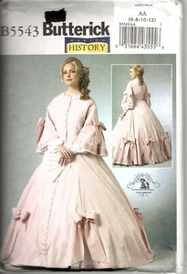 Butterick B5543 Misses 6 to 12 Historic 1860 Dress Costume Uncut Sewing Pattern - Picture 1 of 2