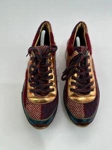 Chanel Multicolor Tweed and Leather CC Low Top Sneakers Size 38 EU - Picture 1 of 11