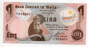 1 LIRA Malta - One Pound - Una Lira Maltese - Central Bank of MALTA - ANNO 1967 - Picture 1 of 2