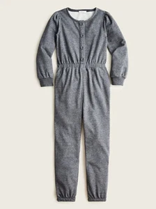 NWT Crewcuts J.Crew French Terry Jumpsuit One Piece Long Sleeve Heart Size 5 - Picture 1 of 7