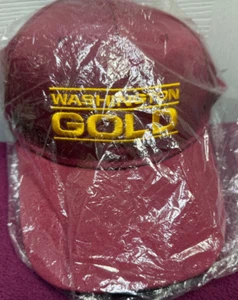 RARE WASHINGTON REDSKINS WASHINGTON GOLD NFL TICKET HOLDER VINTAGE HAT! - Picture 1 of 5