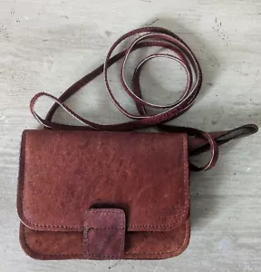 Borsa a tracolla piccola in pelle borsa medievale rinascimentale rievocazione marrone cosplay - Foto 1 di 6