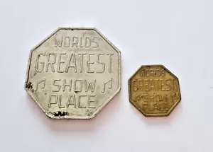 1970s TIMES SQUARE PORN THEATER COIN PEEP SHOW CENTER 8th AVE 42ND ST NY TOKEN - Picture 1 of 7