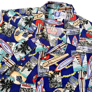 RJC LTD Hawaii Surfboard Hawaiian Shirt Mens 2XL Aloha Vacation Multicolor VTG - Picture 1 of 13