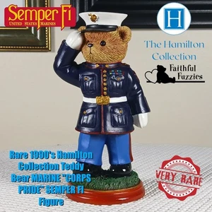 Raro Oso de Peluche Colección Hamilton Años 90 Marina "CORPS ORGULLOS" SEMPER FI Figura - Imagen 1 de 11