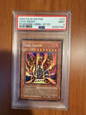 PSA 9 MINT Lava Golem PGD-107 Secret Rare 1st Edition Yugioh Card - Image 1 of 2
