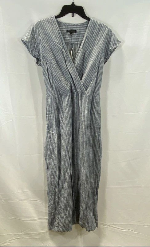 Banana Republic Factory Striped Linen Blend Surplice Jumpsuit NWT Sz 4 - Image 1 of 4