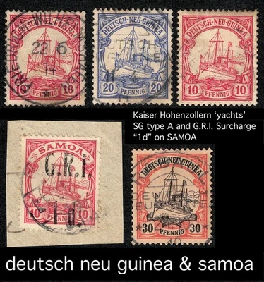 ALEMANA NUEVA GUINEA: YATE IMPERIAL ALEMÁN SG: TIPO A SG: 09,10,12 y 107 (Samoa) 95 £ Foto 1 de 4
