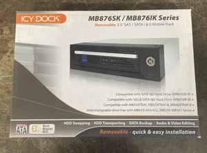 Icy Dock 3.5" SAS/SATA I & II Mobile Rack - Model MB876SK-B - NEW - Afbeelding 1 van 8