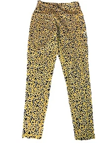 BCB Generation Leggings HIGH WAIST Pants Leopard Print Yellow Women's S - Picture 1 of 3