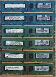Lot of 6 2GB DDR3-1333 PC3-10600U 2Rx8 DDR3 SDRAM Desktop Memory - Picture 1 of 1