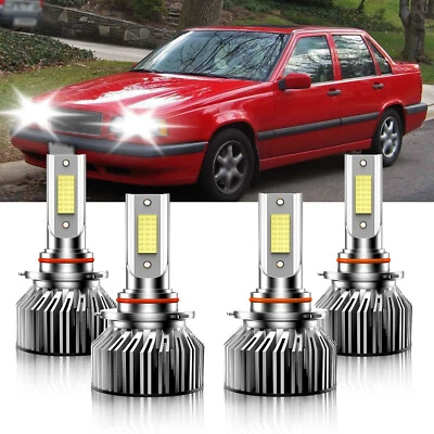 For Volvo 850 1994-1997 LED Headlight Bulbs High Low Beam Kit 9005 9006 White - Изображение 1 из 4