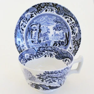 SPODE BLUE ITALIAN Tea Cup & Saucer 8 Ounces NEW NEVER USED made in England - Picture 1 of 2