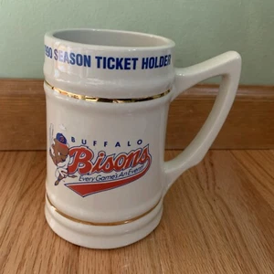 BUFFALO BISONS Baseball VINTAGE 1990 Season Ticket Holder Ceramic Mug Stein Beer - Picture 1 of 5