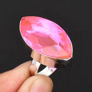 Natural Rainbow Fire Topaz Gemstone 925 Sterling Silver Unisex Ring JewelrySR-22 - Picture 1 of 5