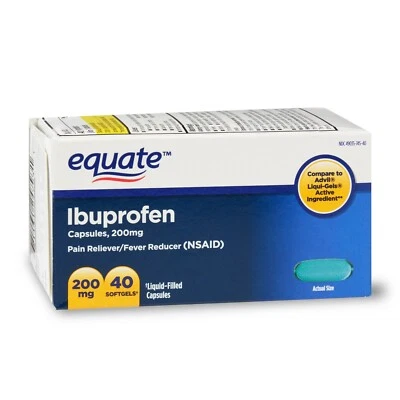 Cápsulas blandas de ibuprofeno para aliviar el dolor Equate, 200 mg, 40 unidades... Foto 1 de 4