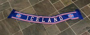 Knit TEAM sport scarf ICELAND reversible football soccer approx 60" - Picture 1 of 4