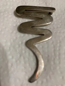 Sterling Silver Squiggly Brooch/Pin 16g - Picture 1 of 7