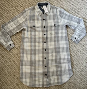 Outerknown Blanket Shirt Dress Plaid Flannel Women's SMALL New - Picture 1 of 5