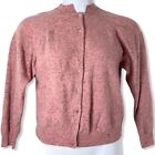 Vintage Sweater Pink Lambswool Button Up Cardigan Nordstrom Brass Plum 