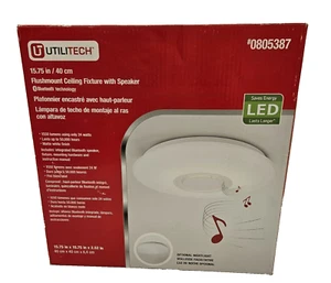Utilitech 1550 Lumens LED Flushmount Ceiling Fixture with Speaker #0805387 Rare - Bild 1 von 3