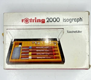 Rotring ISOGRAPH D-2000 Germany 4 Technical Art Drawing Pen Set #151973 w/ Case - Bild 1 von 16