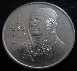 MDS MEXIKO MEXICO 1 PESO 1950 "JOSÉ MORELOS", BILLON #D - Picture 1 of 2