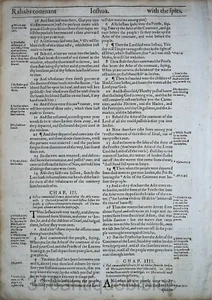 1612 GENEVA BIBLE FOLIO LEAF BOOK OF JOSHUA *YOU PICK * VGC PAGE - Picture 1 of 12