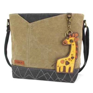 New CHALA PRISM Crossbody Olive Green GIRAFFE Coin Purse Canvas Medium gift - Picture 1 of 8