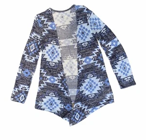 Girls Justice Blue Aztec Cardigan Size 7 - Picture 1 of 5