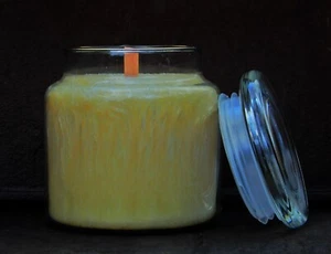 100hr VANILLA COCONUT LIME PASSIONFRUIT Natural WOOD WICK Huge GLASS JAR CANDLE - Picture 1 of 24
