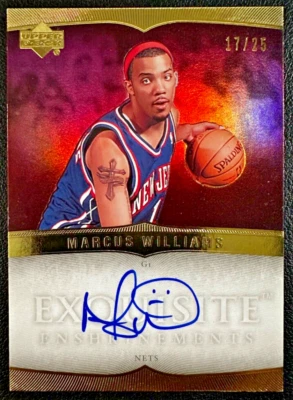 MARCUS WILLIAMS 2006-07 UD Exquisite Collection Enshrinements Autograph RC 17/25 - Image 1 of 2