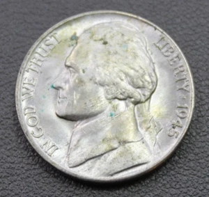1945 D United States Jefferson Nickel War Nickel - Picture 1 of 2