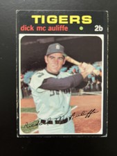 Topps Baseball 1971 Dick Mcauliffe # 3 VG Condition. Good color.
