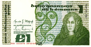 Ireland 1 Punt 1984 UNC Banknote P-70c Prefix FBI Paper Money - Picture 1 of 2