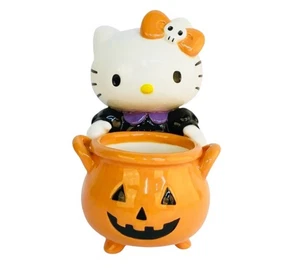 Hello Kitty Halloween Süßigkeiten Schüssel Keramik Jack-o'-Laterne Sanrio Kürbis 7,5" NEU - Bild 1 von 15